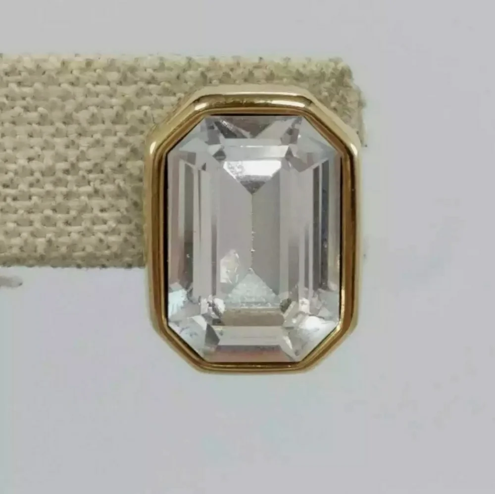 GENUINE SIGNED SWAROVSKY 🦢 PIERCED EARRINGS gold ✨️ - Picture 9 of 9